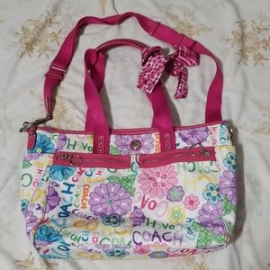 Daisy floral diaper bag/ travel tote